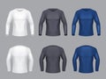 Vector realistic set of male long sleeve shirts
