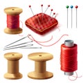 Vector realistic set of sewing supplies