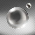 Vector realistic silver glass sphere transparent Royalty Free Stock Photo