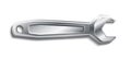 Vector realistic silver wrench 3d repair tool