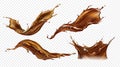 Vector realistic splash of coffee, cola or tea Royalty Free Stock Photo