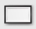 Vector realistic square empty picture frame. Mockup template with black frame boarder isolated Royalty Free Stock Photo