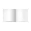 Vector realistic square opened book, journal or magazine mockup