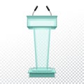 Vector realistic stand for press conference