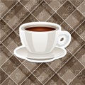 Vector realistic sticker icon with cup of coffee Royalty Free Stock Photo