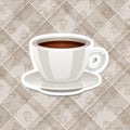 Vector realistic sticker icon with cup of coffee Royalty Free Stock Photo