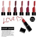 Vector realistic style design of lipstick