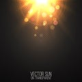 Vector realistic sun on transparent .