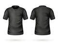 Vector realistic t-shirt black blank mockup
