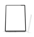 Vector realistic tablet with stylus pen mockup