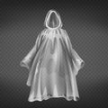 Vector realistic transparent raincoat, disposable waterproof slicker