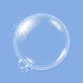 Vector realistic transparent soap water bubble