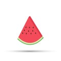 Vector realistic watermelon slice. Juicy and colorful summer fruit. Royalty Free Stock Photo