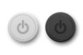 Vector Realistic White and BlackPlastic Knob Set Closeup  on White. Circle Button Icon, Design Template of Power Royalty Free Stock Photo