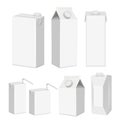 Vector realistic white blank juice carton package template set Royalty Free Stock Photo