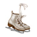 Vector realistic figure skates, vintage ice skates