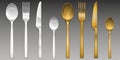 Vector realistic white plastic and wooden cutlery Royalty Free Stock Photo