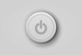 Vector Realistic White Power Plastic Knob Closeup. Circle Button Icon, Design Template of Power Volume Playback Control Royalty Free Stock Photo