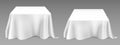 Vector realistic white tablecloth on tables Royalty Free Stock Photo