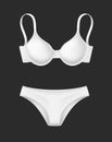 Vector realistic white bra panties template mockup Royalty Free Stock Photo