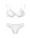 Vector realistic white bra panties template mockup Royalty Free Stock Photo