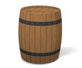 Vector realistic wooden barrel for alcohol, wine, whiskey, beer, cognac isolated on a white background Royalty Free Stock Photo