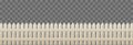 Vector realistic wooden picket fence