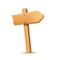 Vector realistic wooden signboard arrow signpost a