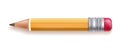 Vector realistic yellow wood pencil rubber eraser Royalty Free Stock Photo