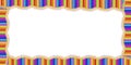 Vector rectangle border made of multicolored wooden pencils isolated on white background Royalty Free Stock Photo