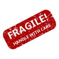 Vector Rectangle Red Stamp - Fragile Royalty Free Stock Photo