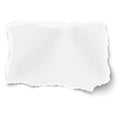 Vector rectangular ragged torned paper scrap with soft shadow placed on white background