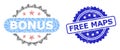 Grunge Free Maps Seal and Recursion Bonus Tag Icon Mosaic Royalty Free Stock Photo