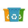 Vector Recycle Bins for Trash and Garbage.