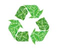 Vector recycle sign made of leaves Royalty Free Stock Photo