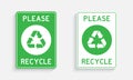 Vector Recycle Signs Green And White Royalty Free Stock Photo
