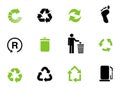Vector recycle signs on white Royalty Free Stock Photo