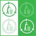 Vector recycling bin icons