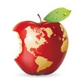 Vector red apple earth Royalty Free Stock Photo