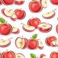 Vector Red Apples seamless pattern Royalty Free Stock Photo