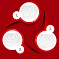 Vector red background with a circular chart