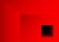 Vector red background with sunken square window, art Infographic design with red obtrusion square geometric figure. Business backd