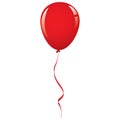 Vector red balloon ribbon Royalty Free Stock Photo