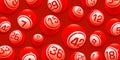 Vector Red Bingo / Lottery Number Balls Set isolated