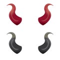 Vector Red and black devil horns isolated