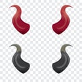 Vector Red and black devil horns isolated