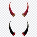 Vector Red and black devil horns isolated