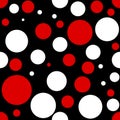 Vector red and black dot geometry seamless pattern. color abstract geometric background . creative art deco. hipster fashion print Royalty Free Stock Photo