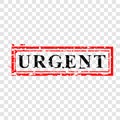 Simple Vector Red and Black Rubber Stamp, urgent, at transparent effect background Royalty Free Stock Photo
