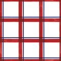 Vector red blue grid check seamless pattern Royalty Free Stock Photo